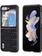 Samsung Galaxy Z Flip5 5g Orijinal Inek Deri Kaplamalı Pc Telefon Kılıfı Dokulu Anti-Slip Cover-Black (Yurt Dışından) 1