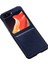 Samsung Galaxy Z Flip5 5g Şok Geçirmez Telefon Kasası Pu Deri Kaplamalı Sert Pc Ultra Ince Kapak Mavisi (Yurt Dışından) 1