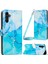Samsung Galaxy M14 Için 5g Pu Deri Cüzdan Telefon Kılıfı Mermer Desen Stand Kapağı Omuz Kayışı Mavisi/yeşil (Yurt Dışından) 1