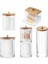 G Şeffaf Kapak Stili Makeup Cotton Pad Organizer Bathroom Storage Box For Cotton Swabs Cosmetics Jewelry Makeup Remover Pad Container With Bamboo Lid (Yurt Dışından) 5