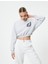 Crop Sweatshirt Bisiklet Yaka Baskılı 1