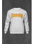Gri Sweatshirt Music Trasher Flame Blaze Skateboard Hip Hop Baskılı Unisex Sweat 1