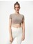 Spor Crop Tişört Kısa Kollu Bisiklet Yaka Asimetrik Kesim Slim Fit 3