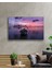Gün Batımı Deniz Kayık Cam Tablo 36X23-MIYREM 2