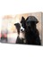 Siyah Beyaz Köpek Cam TABLOMIYREM36X23-MIYREM 1
