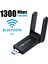 Pc Için Çift Anten Bt5.0 Wifi 2'si Bir Arada Çift Bantlı AC1300MBPS Usb3.0 Wifi Adaptörü 2