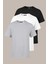 Erkek Çok Renkli T- Shirt Regular Fit Rahat Kesim Bisiklet Yaka 3'lü Basic Tişört Paketi 1