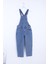 Yanları Düğme detaylı Dekoratif Cepli Astarsız Mom Fit Kadın Kot Tulum Orta Mavi Denim Dört Mevsim 5
