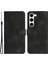 Samsung Galaxy S23 Cep Telefonu Kılıf Önleyici Pu Deri Cüzdan Stand Baskılı Gülümseme Desen Kapağı Black Için YX003 (Yurt Dışından) 1