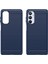 Samsung Galaxy Için Fırçalı Kabuk M54 5G/F54 5g Karbon Fiber Doku Telefon Kılıf Telefon Tpu Kapak-Mavi (Yurt Dışından) 2