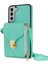 Samsung Galaxy S21 Fe 5g Pu Deri Kaplamalı Tpu Telefon Kılıfı Crossbody Fermuar Çanta Kart Tutucu Kickstand Cover Nane Yeşil (Yurt Dışından) 1