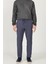 Erkek Lacivert Slim Fit Dar Kesim Beli Bağlamalı Esnek Pantolon 1