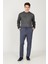 Erkek Lacivert Slim Fit Dar Kesim Beli Bağlamalı Esnek Pantolon 3
