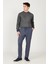 Erkek Lacivert Slim Fit Dar Kesim Beli Bağlamalı Esnek Pantolon 4