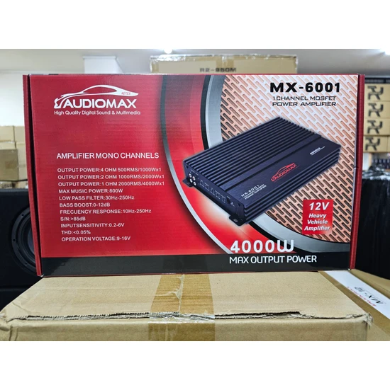 Audiomax MX-6001 Mono Anfi 600 Rms Bas Kontrollü Anfi