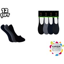 ADG Socks Adg 5001 Dikişsiz Slikonlu Erkek Bambu Babet 12'li