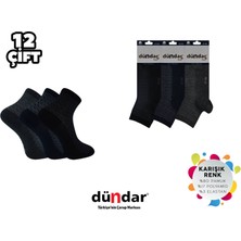 Dündar Dikişsiz Yıkamalı Kokulu Erkek Likralı Penye Yarım Konç Patik 12'li