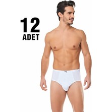 Seher Yıldızı Seher Beyaz Penye Kom Erkek Slip Külot 12'li