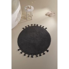 İrya Lowell Yuvarlak Banyo Paspası %100 Pamuk 100x100 Antrasit