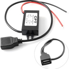 Gui Xulian Araç Güç Dönüştürücü Dc 12V - 5V 3A Gerilim Dönüştürücü, Telefon Şarjı Için Tek USB Adaptör Konnektörleri ile Araç Ses (Yurt Dışından)