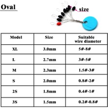 Tlg Shop Oval 2s 6set Stili Mnft 6 Setlot (48 Adet) Kauçuk Space Beaze Siyah Oval Stoper Balıkçılık Bobber Dikey Fasulye Sazan Olta Takımı Kolay Kullanım (Yurt Dışından)