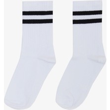 Katamino Erkek Çocuk Soket Çorap Çizgili 5-14 Yaş, Beyaz