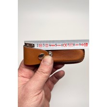 Kopili Ninja Çakı Kılıfı Hakiki Deri Kılıf - Kın (Kapalı Hali 6 - 9cm Arası Çakılar Içindir) (Kahverengi) No:1