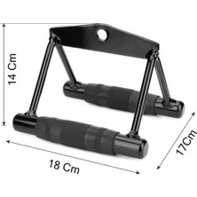 Triceps Halatı - Seated D Rowing Bar Sırt ve Kanat Mideye Çekiş Aparat Seti Siyah