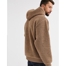 NewLaker  Kapüşonlu Uzun Kollu Kanguru Cepli Peluş Sweatshirt