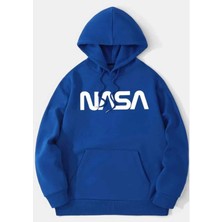 Medinenur Unisex Nasa Baskılı Kapüşonlu Sweatshirt