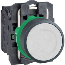 Schneider Electric XB5AA11 Harmony Xb5, Basmalı Düğme, Plastik, Düz, Beyaz, Ø22, Yaylı Dönüş, Işaretsiz, 1 Hayır