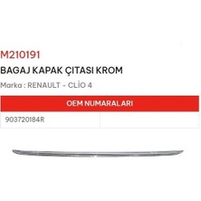 Ölmez Bagaj Kapak Çıtası Krom Clio Iv
