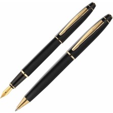 Scrikss T000SAHH35058A 35 Mat Siyah Altın Dolma Kalem