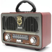 Coverzone Yeni Nesil Radyo USB Sd Fm Aux Bluetooth Müzik Kutusu Retro El Tutamaçlı Şarj Edilebilir M111BT