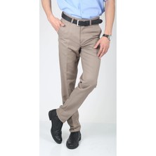 Gambia Outdoor'S Erkek Kahve Klasik Keten Pantolon Büyük Beden Rahat Kalıp Baba