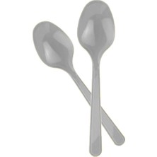 Kikajoy Gümüş Tek Kullanımlık Plastik Kaşık 24LÜ