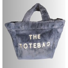 Tuğba Kadın Gri Peluş The Tote Bag Çanta