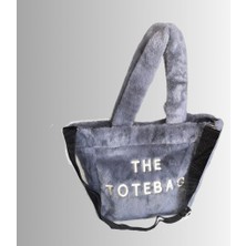 Tuğba Kadın Gri Peluş The Tote Bag Çanta