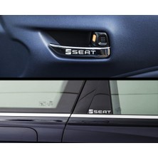 Özkaş Seat Uyumlu Metal Sticker 5 Adet Oto Aksesuar Oto Sticker Çıkartma Araba