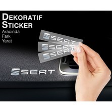 Özkaş Seat Uyumlu Metal Sticker 5 Adet Oto Aksesuar Oto Sticker Çıkartma Araba