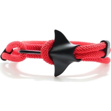 Qiuhong Shop Kırmızı Siyah Moda Okyanus Hayvan Manta Bilezik Erkek Kadın Çok Katmanlı Ayarlanabilir 4mm Milan Halat Braslet Survival Braclet Plaj Takı Hediye (Yurt Dışından)