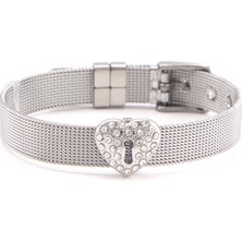 Qiuhong Shop Set 3 Somsoar Takı Silvering Paslanmaz Çelik Hasır Bilezik Bilezik ile Dıy Slayt Charms Bilezikler Kadın En Iyi Hediye Olarak (Yurt Dışından)