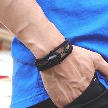Qiuhong Shop Şarap Gümüş Yaratıcı Manta Bilezik Erkek Kadın 3 Katmanlar Ayarlanabilir Okyanus Hayvan Halat Braslet Aksesuarları Çevre Koruma Pulseras (Yurt Dışından)