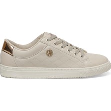 U.S. Polo Assn. Tıggy 4fx Bej Kadın Sneaker Suni Deri Düz Taban ile Şık ve Rahat
