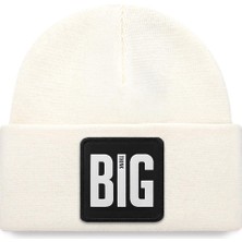 Black Börk  V1 Akrilik Big Think - 3 Kod Logolu Unisex Beyaz Bere (Beanie)