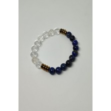 Bade Accessories 8 mm Kristal Kuvars, Lapis Lazuli, Hematit Doğaltaş Bileklik