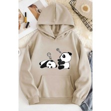 Medinenur Unisex Uykucu Panda Baskılı Sweatshirt