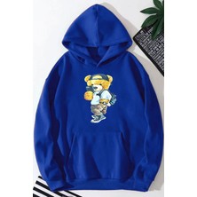 Medinenur Peluş Ayı Baskılı Kapüşonlu Sweatshirt