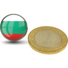 Market66 Bulgaristan Yaka Rozeti Bulgaria Bulgar Ülke Bayrağı Paslanmaz Çelik 3D Camlı Rozet