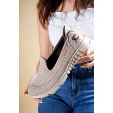 Riccon Kadın Sneaker 0012801 Vegan Deri ile Düz Tabanlı Şık Spor Ayakkabı